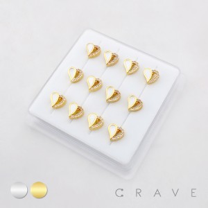 ASYMMETRICAL OPEN DUAL HEART  316L SURGICAL STEEL L-SHAPE NOSE BOX